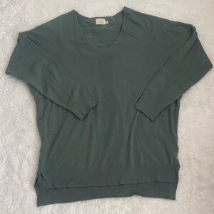 Dreamers by debut V-Neck Lightweight Sweater in Dusty Teal